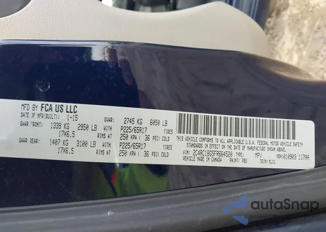 2015 Chrysler Town & Country Touring z USA, uszkodzony, nr VIN 2C4RC1BG5FR664520